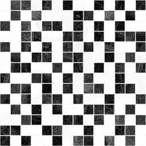 Мозаика Laparet Crystal чёрный+белый 30х30