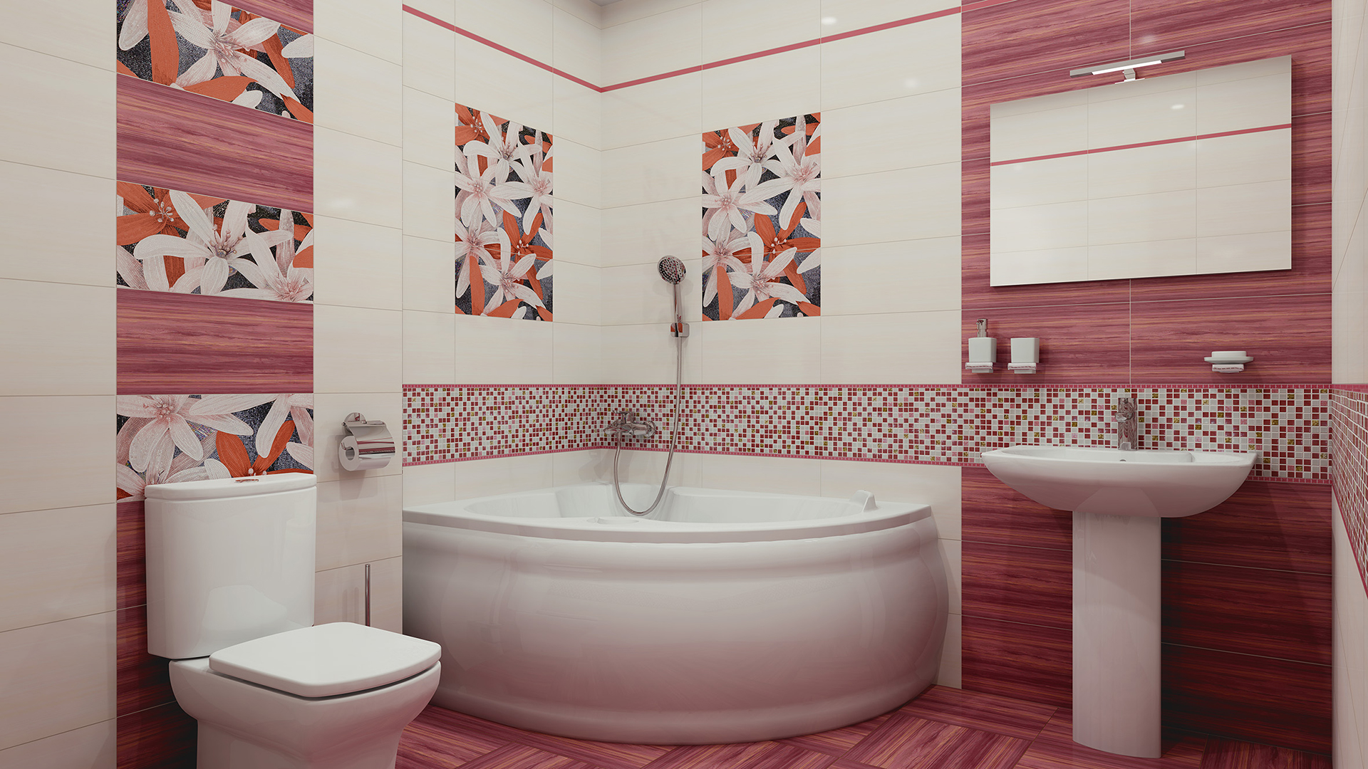 Купить плитку россии. Ceramica Classic Ampir декор бордо 25х50. Плитка Тропикана Керамин. Кафель для ванной. Кафельная плитка для ванной.